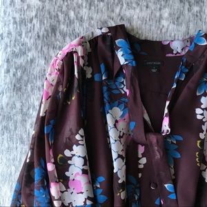 Ann Taylor Burgundy Floral Dress